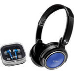 Coby CV215 Jammerz On-Ear and In-Ear Headphone Set (Blue)
