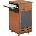 Da-Lite 17 Space Equipment Rack Cart with Keyboard Shelf (Light Oak Laminate)