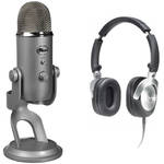 Blue Yeti USB Microphone and Shure SRH240A Headphone Kit