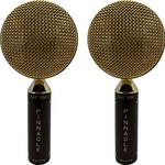 Cascade Microphones Fat Head Ribbon Microphone Pair with Blumlein Bar (Brown/Gold)