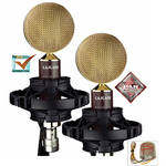Cascade Microphones Fat Head II Cinemag Ribbon Microphone Pair with Blumlein Bar (Brown/Gold)