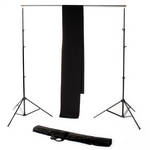 Backdrop Alley STDKT-10B Studio Stand with Black Premium Muslin Kit (10 x 10' Fabric)