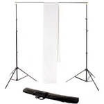 Backdrop Alley STDKT-20W Studio Stand with White Premium Muslin Kit (10 x 20' Fabric)
