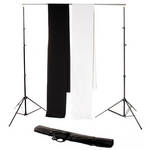Backdrop Alley STDKT-10BW Studio Stand with 1 Black Premium Muslin and 1 White Premium Muslin Kit (10 x 10' Fabric)