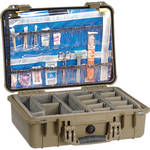 Pelican 1500EMS Watertight ATA Hard Case with EMS Organizer and Dividers (Desert Tan)