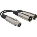 Hosa Technology YXM-101.5 XLR Female to Dual XLR Male Audio Y-Cable (18")