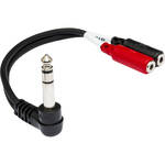 Hosa Technology YPM-523 1/4" Male to Dual 3.5mm Female Stereo Splitter Cable (6")