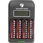 Pearstone NM-4H26LCD 4 Baterias NiMH AA com Carregador de 4 horas(2600, 110-240V)