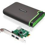 Transcend StoreJet 25M3 External Hard Drive with USB 3.0 PCIe Card Kit (640GB)