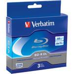 Verbatim BD-R DL Blu-ray 50GB 6x Disc (3-Pack Jewel Case)