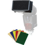 Harbor Digital Design QSSG-A14S Quick Spot Honeycomb Diffuser with 6 Colored Gels (Small, 1/8" Grid) for the Olympus FL-36, Sony HLV-F1000, Yongnuo YN 460, 460II Flashes
