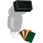 Harbor Digital Design QSLG-A13 Quick Spot Honeycomb Diffuser with 6 Colored Gels (Large, 1/4" Grid) for the Canon 580EX