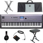 Yamaha MM8 88-Key Synthesizer Keyboard Value Bundle Kit