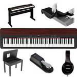 Yamaha P-155 Home Value Bundle (Black/Mahogany)