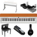 Yamaha P-155 Home Value Bundle (Silver/Cherry)