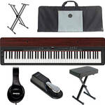 Yamaha P-155 Performance Value Bundle (Black/Mahogany)