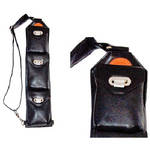 Sucaro Freedom Strap with Drop Lock Flaps (Smooth Black Nappa Leather)