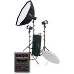 Novatron D1000 3 FC Head Kit W/Softbox, Umbrella and Wheeled Case (115VAC)