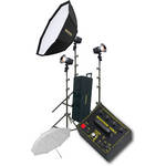 Novatron V400-D 3 FC Head Kit with Umbrella, Softbox and Wheeled Soft Case (115VAC)