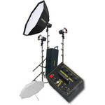 Novatron V600-D 3 FC Head Kit with Umbrella, Softbox and Wheeled Soft Case (115VAC)