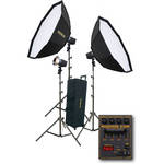 Novatron D1000 3 FC Head Kit with Softboxes and Wheeled Case (115VAC)