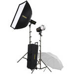 Novatron M300 2-Monolight Kit W/Umbrella, Softbox & Wheeled Case (115VAC)