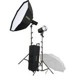 Novatron M500 2-Monolight Kit W/Wheeled Case/Softbox/Umbrella (120VAC)