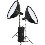 Novatron M300/M500 2-Monolight Kit W/2 Softboxes & Wheeled Case (115VAC)
