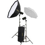 Novatron M300/M500 2-Monolight Kit W/Umbrella, Softbox & Wheeled Case (115VAC)