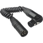 Pearstone 3-Pin XLR-M to Angled 3-Pin XLR-F Coiled Audio Cable (3 to 18")