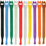 Pearstone 0.5 x 12" Touch Fastener Straps (Multi-Colored, 10-Pack)