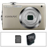 Nikon [Refurbished] CoolPix S3000 Digital Camera with Accessory Kit (Silver)