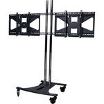 Premier Mounts PSD-EB72C/UFA-XL/CTM-MS2 Elliptical Floor Stand for Flat Panel Displays (72" Poles, Chrome with Black Mount)