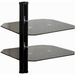 Premier Mounts Dual AV Wall Shelves (Black)
