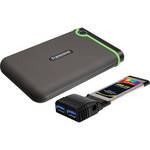 Transcend StoreJet 25D3 Portable Hard Drive (500GB, Green) with ExpressCard/34 Adapter