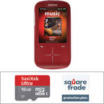 SanDisk Sansa Fuze + MP3 Player with Accessory Kit (4GB, Red)