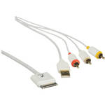 Xuma Composite AV Cable with USB 30-Pin Charge & Sync for iPhone/iPod/iPad - 6'