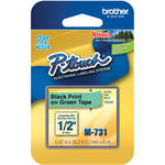 Brother 0.47" Black on Green "M" Labeling Tape (26.2', One Roll)