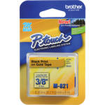 Brother 0.35" Black on Gold "M" Labeling Tape (26.2' Roll)