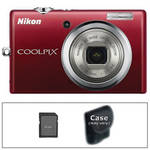 Nikon [Refurbished] Coolpix S570 Digital Camera with Accessory Kit (Red)