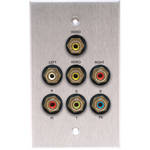 Comprehensive 6 RCA Connector Single-Gang Wallplate (Stainless Ivory)