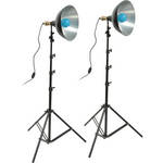 Impact Daylight 12" Reflector Two-Floodlight Light Kit with 6' Stands