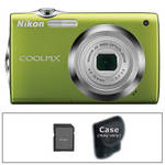 Nikon [Refurbished] CoolPix S3000 Digital Camera with Accessory Kit (Green)