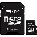 PNY Technologies 16GB Micro SDHC Flash Card with microSD Adapter (Class 4)