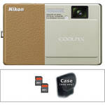 Nikon [Refurbished] Coolpix S70 12.1MP Compact Digital Camera (Brown) With Deluxe Accessory Kit