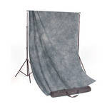 Backdrop Alley Studio Stand with Premium Muslin Kit (10 x 10', Slate Grey Fabric)