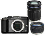 Olympus PEN E-PL2 Digital Camera W/14-42mm II & 40-150mm Lenses (Black)