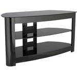 Sanus 44" Basic Foundation Curved Lacquer AV Stand (Black)