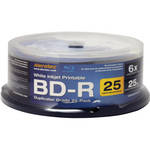 Aleratec White Inkjet Printable BD-R Blu-ray 6X Duplicator Grade Recordable Disc (25 Pack Spindle)