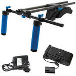Redrock Micro microShoulderMount Deluxe Bundle w/ Battery & Charger Kit for Canon 5D/7D